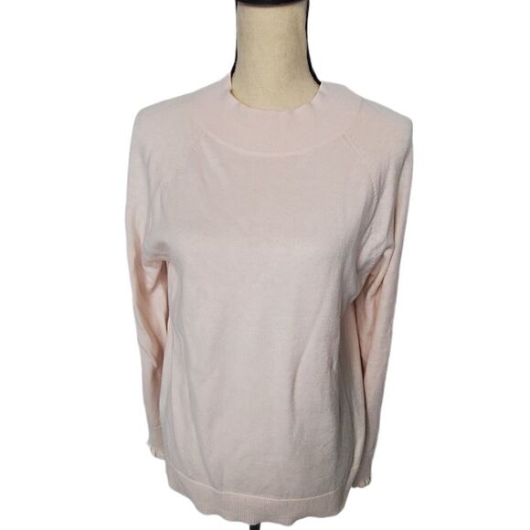 Loft Pink Ruffled Sleeve Sweater - Picture 1 of 8